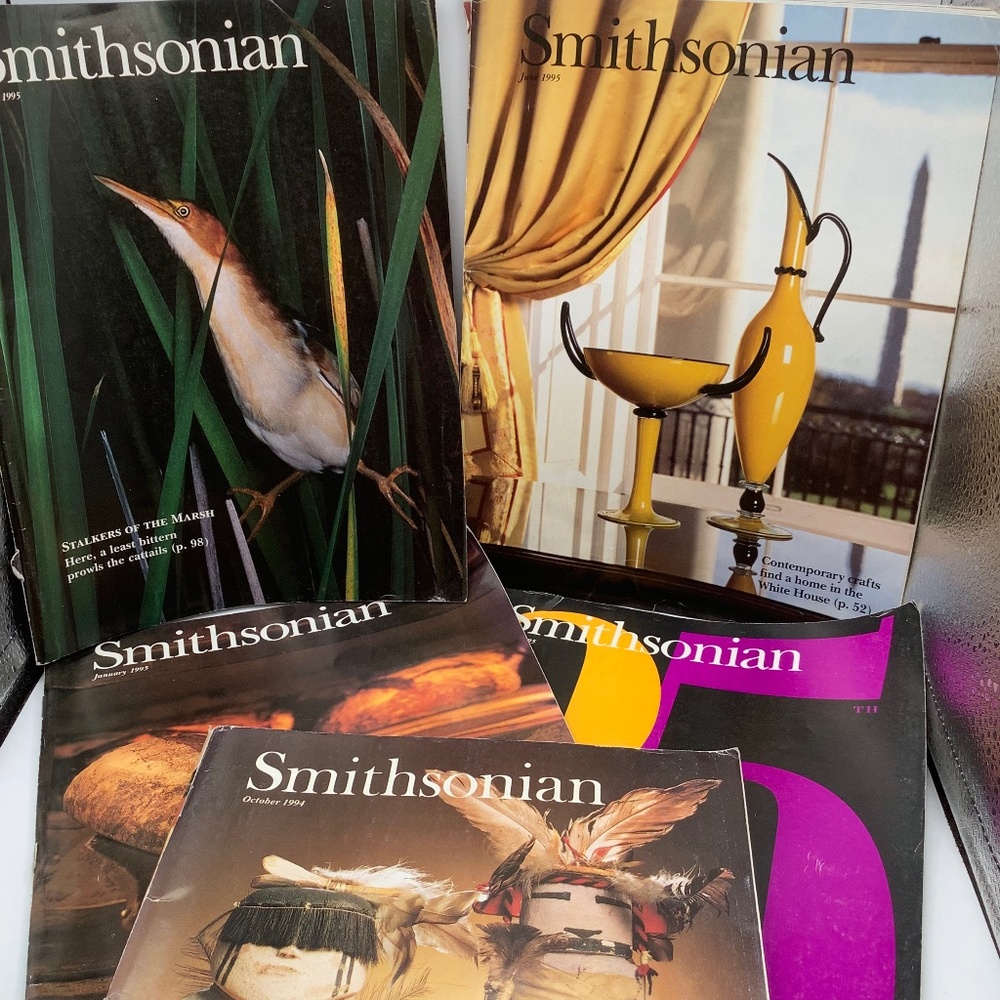 Bundle of 5 SMITHSONIAN MAGAZINES. 1994-1995. Science & Nature Magazines.